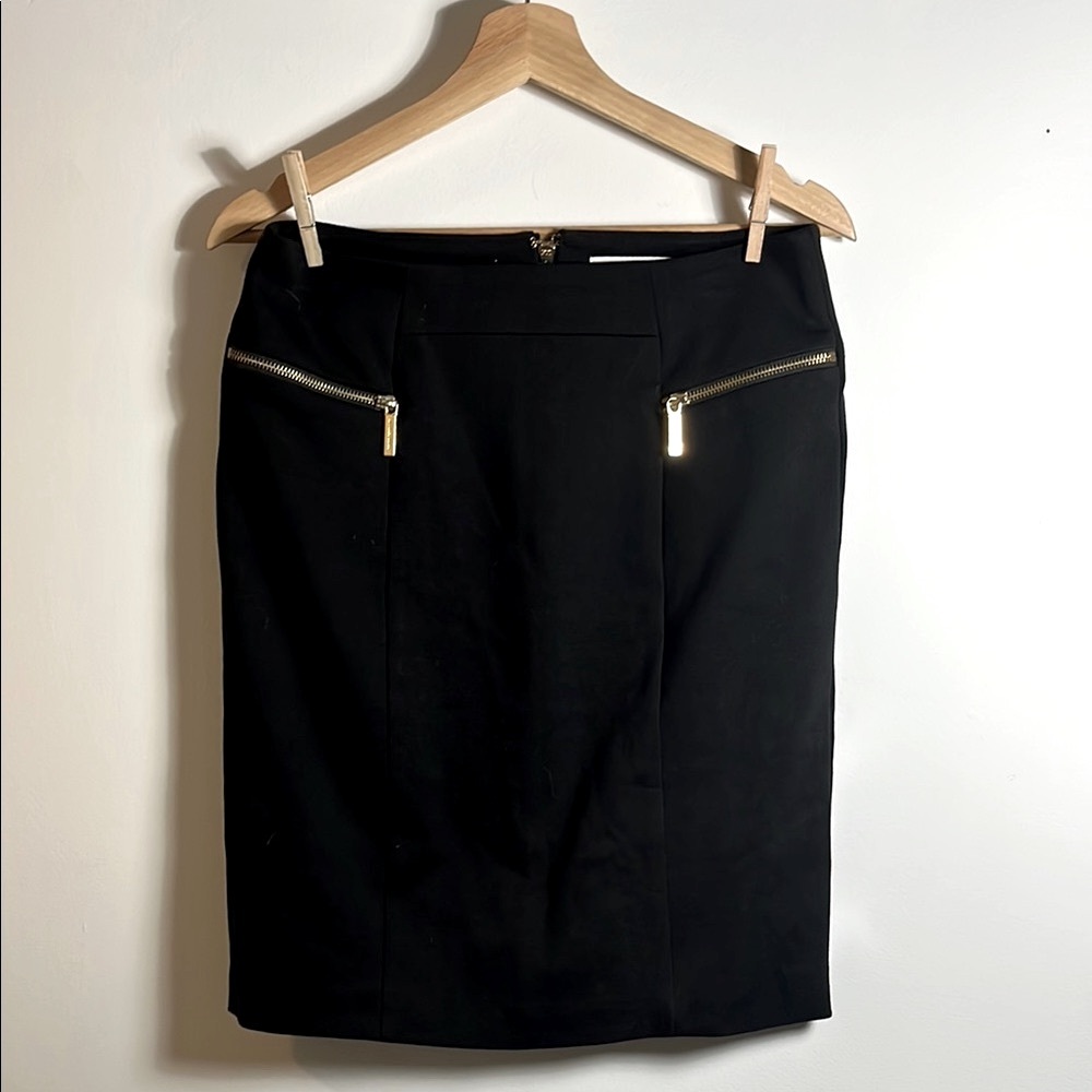 Michael Kors Black Skirt with Gold Accent Zippers